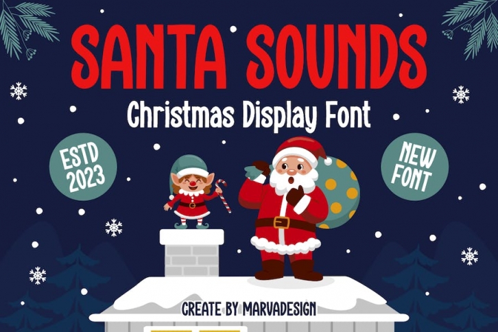 Santa Sounds - A Display Christmas Font Font Download