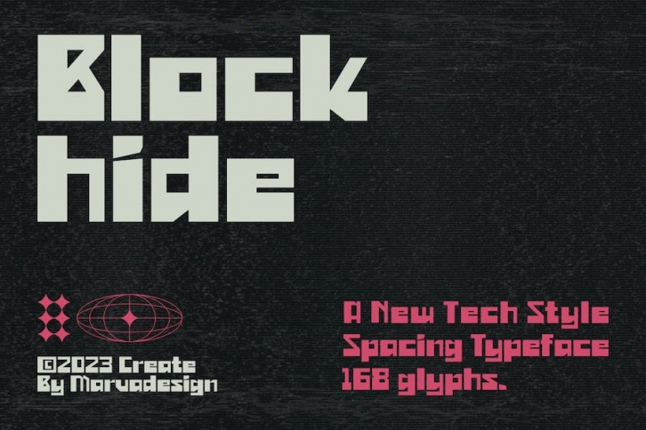 Blockhide - A Modern Techno Font Font Download