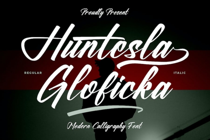 Huntesla Gloficka Modern Calligraphy Font Font Download