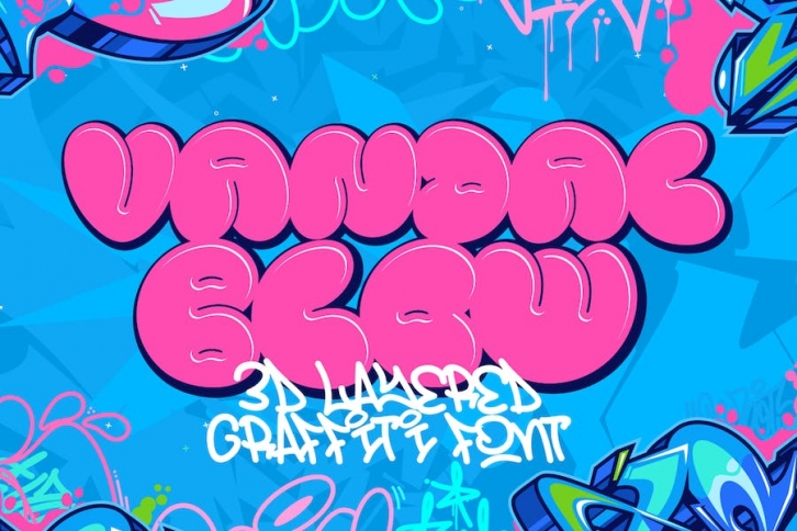 Vandal Blow - 3d Layered Graffiti Font Font Download