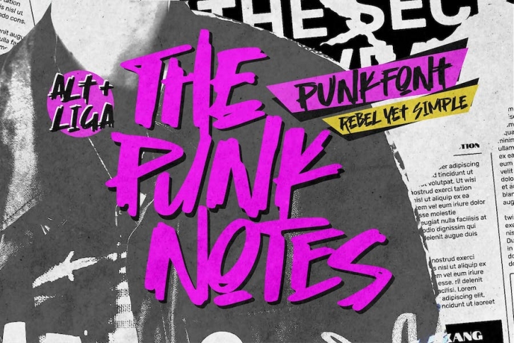 The Punk Notes - Punk Font Rebel Yet Simple Font Download