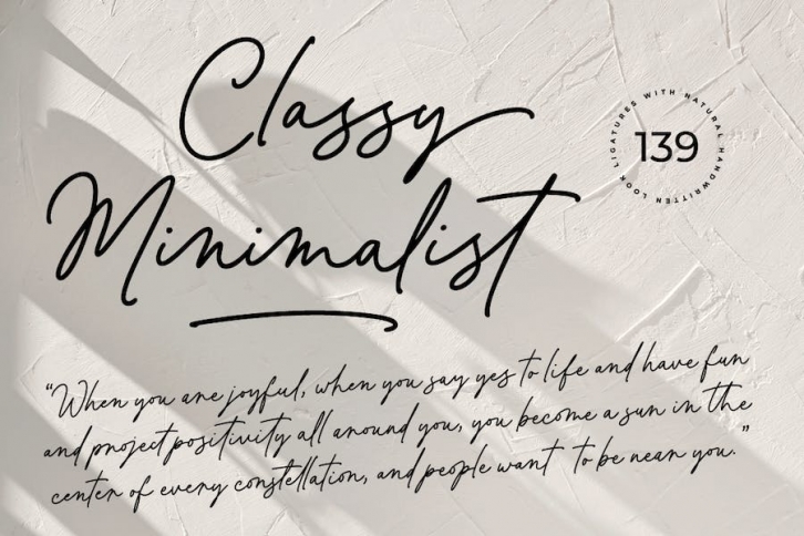 Classy Minimalist - A Handwritten Font Font Download