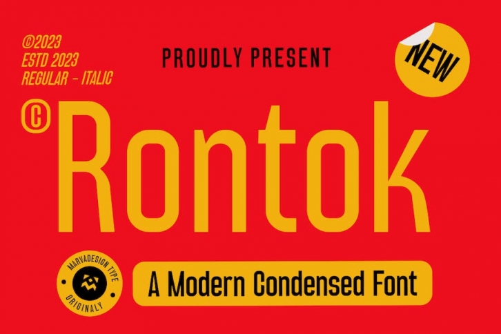 Rontok - A Modern Sans Condensed Font Font Download