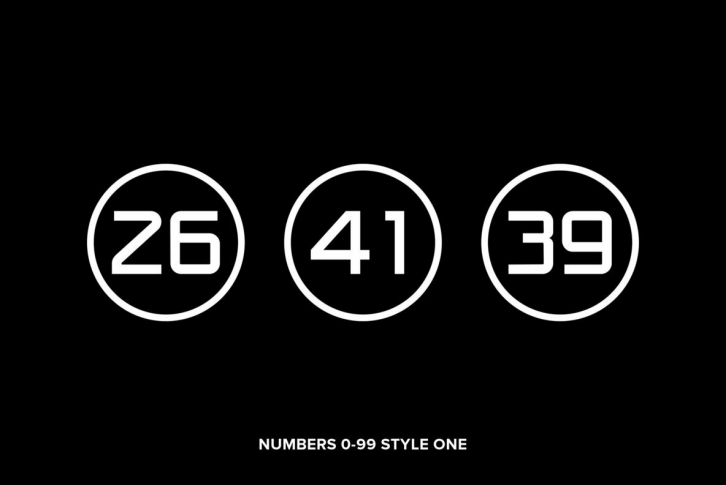 Numbers 0-99 Style One Font Font Download