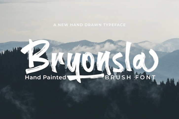 Bryonsla - Hand Painted Brush Font Download