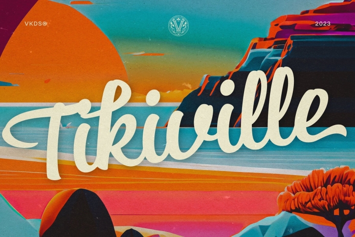 Tikiville: Your Go-To Tropical and Tiki-Style Vintage Font Font Download