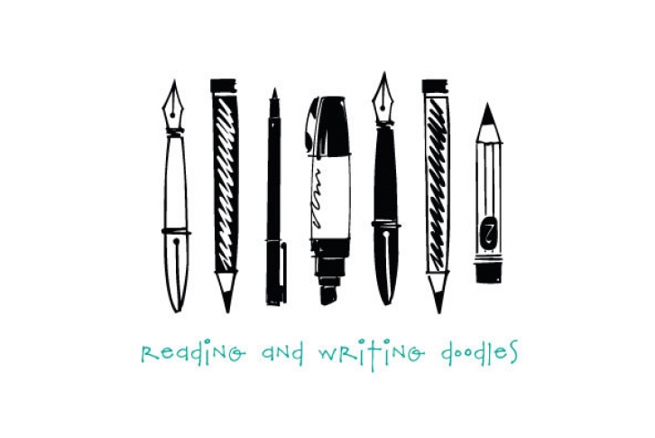 Reading  Writing Doodles Font Font Download