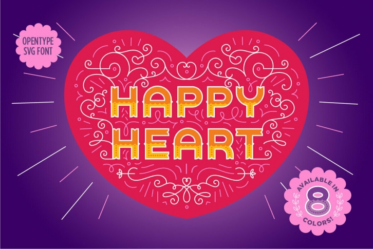 Happy Heart SVG Font Font Download