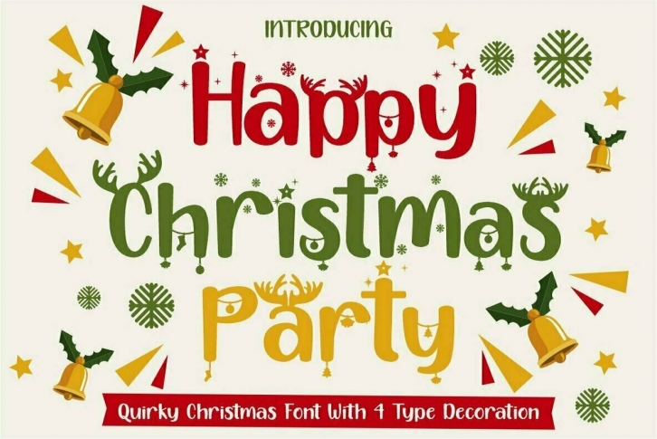 Happy Christmas Party Font Font Download