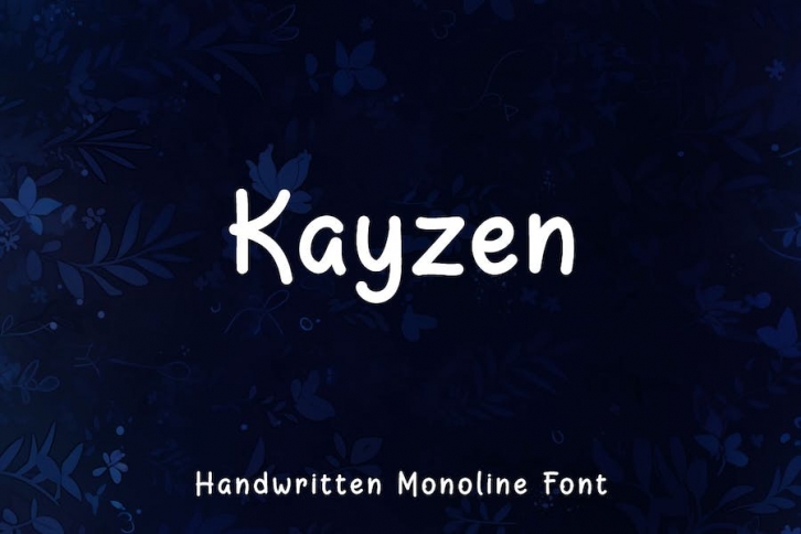 Kayzen - Handwritten Monoline Font Font Download