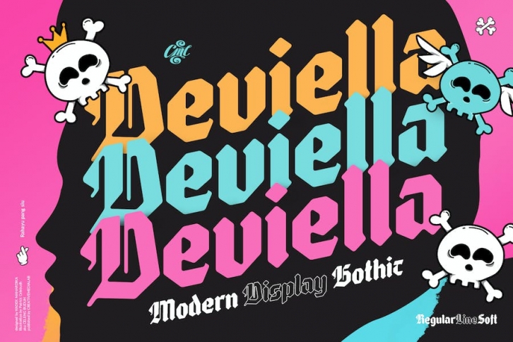 Deviella - Modern Display Gothic Font Download