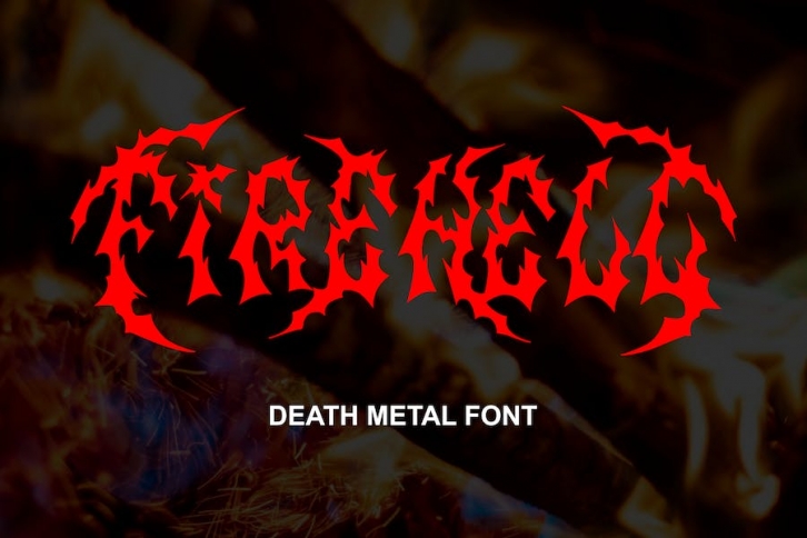 Fire Hell - death metal font Font Download