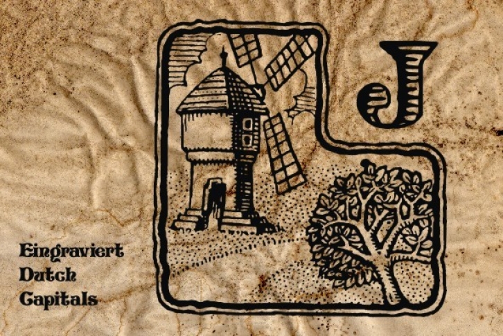 Eingraviert Dutch Capitals Font Font Download