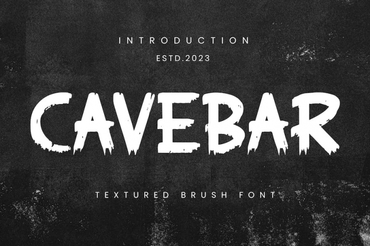 CAVEBAR - Textured Brush Font Font Download