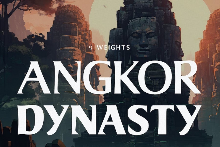 Angkor Dynasty - Asian Inspired Typeface Font Download