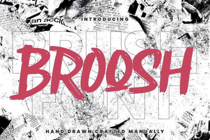 Broosh - Hand Drawn Crafted Manually Font Download