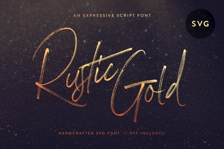 Rustic Gold SVG Script Font Font Download