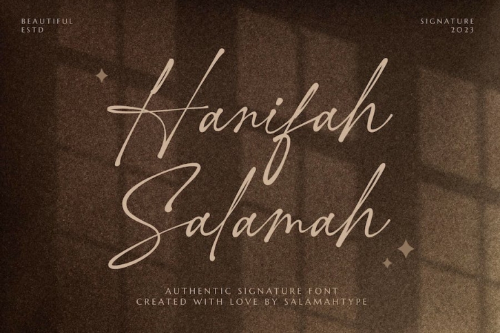 Hanifah Salamah Signature Font Font Download