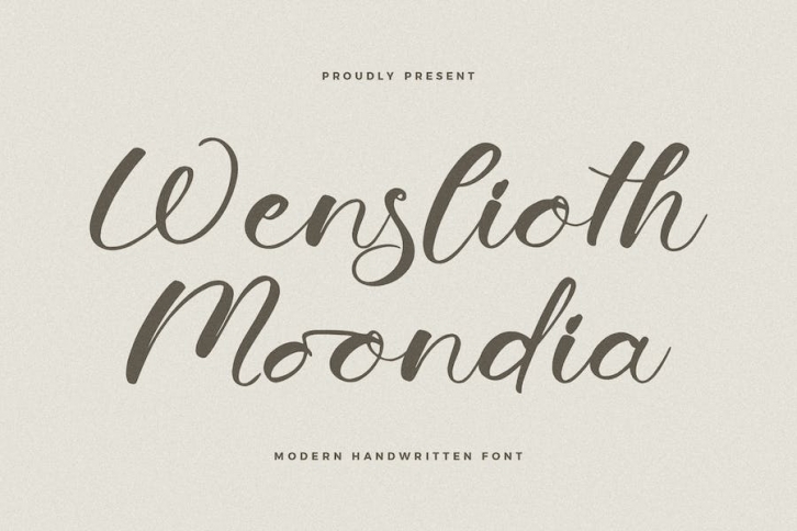 Wenslioth Moondia Modern Handwritten Font Font Download