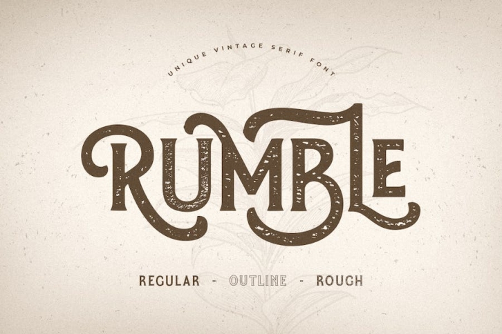 Rumble - Unique Vintage Serif Font Font Download