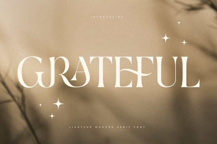 Grateful - Ligature Luxury Modern Serif Font Font Download