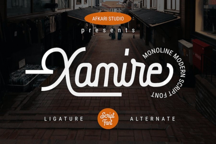 Xamire - Monoline Modern Script Font Font Download