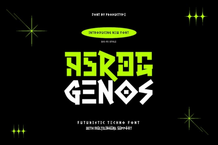 Asrog Genos - Futuristic Tech Font Font Download