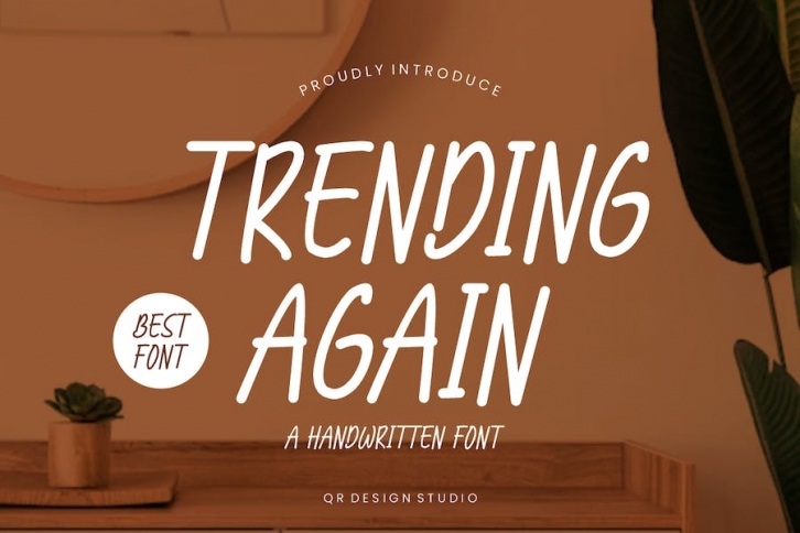 Trending Again - Aesthetic & Hand Drawn Font Font Download