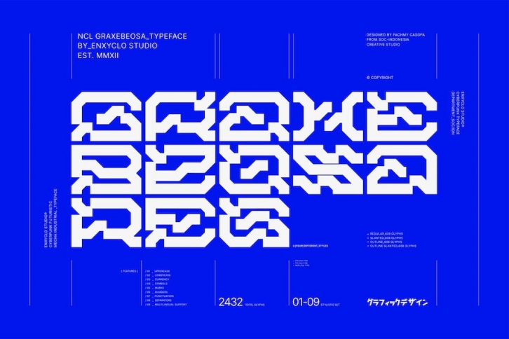 NCL Graxebeosa - Cyberpunk Futuristic Techno Mecha Font Download