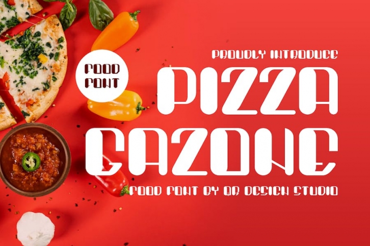 Pizza Gazone - Food Font Font Download