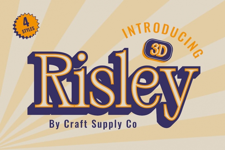 Risley 3D Font Download