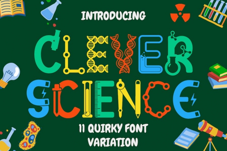 Clever Science – 11 Quirky Education Theme Font Font Download