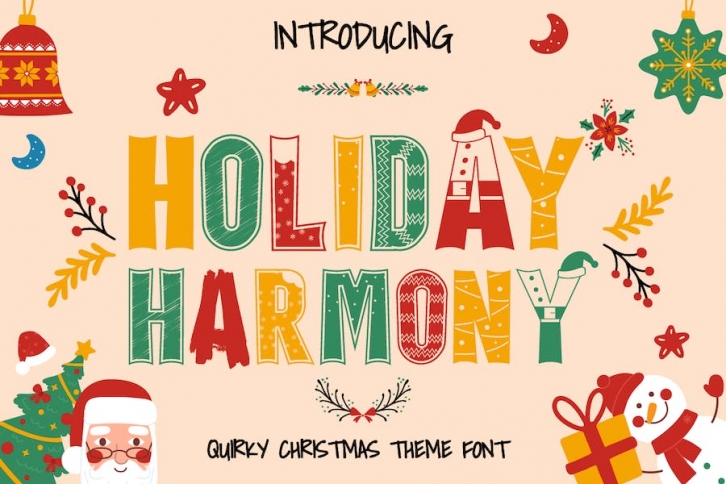 Holiday Harmony - Quirky Christmas Theme Font Font Download