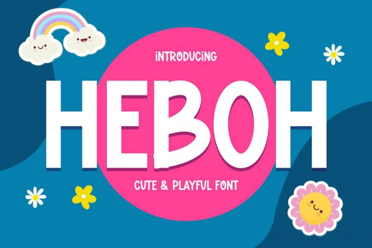 Heboh - Cute and Playful Display Font Font Download