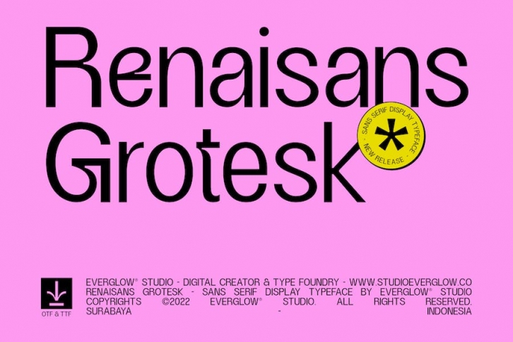 Renaisans Grotesk - Sans Serif Display Typeface Font Download
