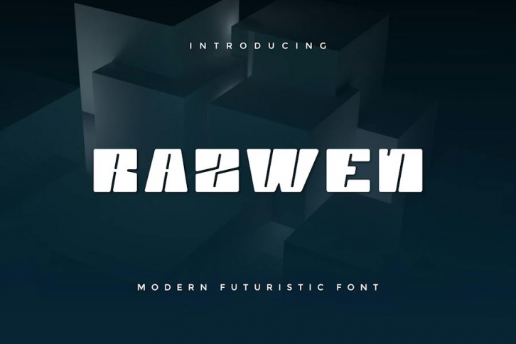 Razwen - Modern Futuristic Font Font Download