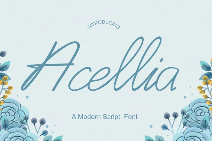 Acellia - Modern Script Font Font Download