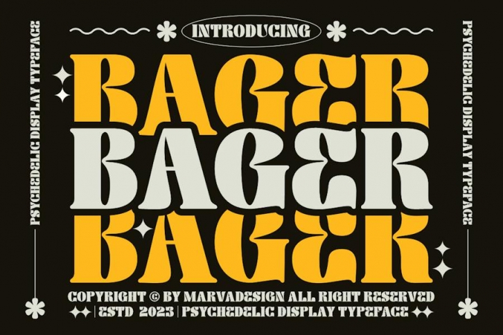 Bager - Psychedelic Display Font Font Download