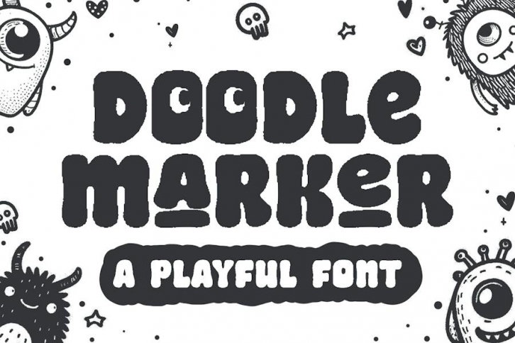 Doodle Marker - a Playful Modern Font Font Download