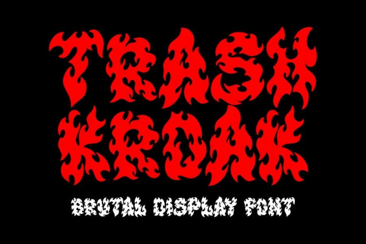 Trash Kroak - Brutal Display Font Font Download