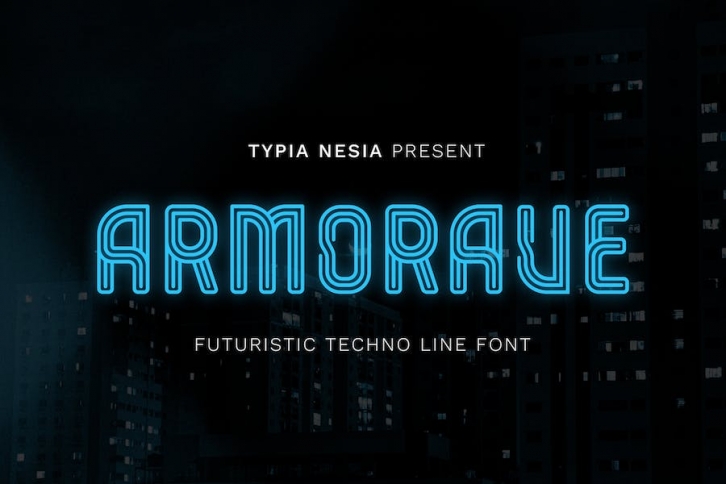 Armorave - Futuristic Techno Line Font Font Download