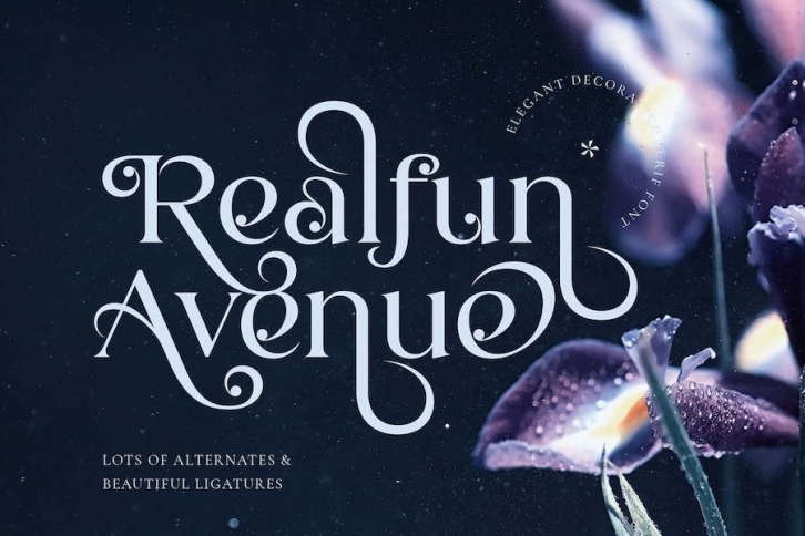 Realfun Avenue - Elegant Decorative Serif Font Download