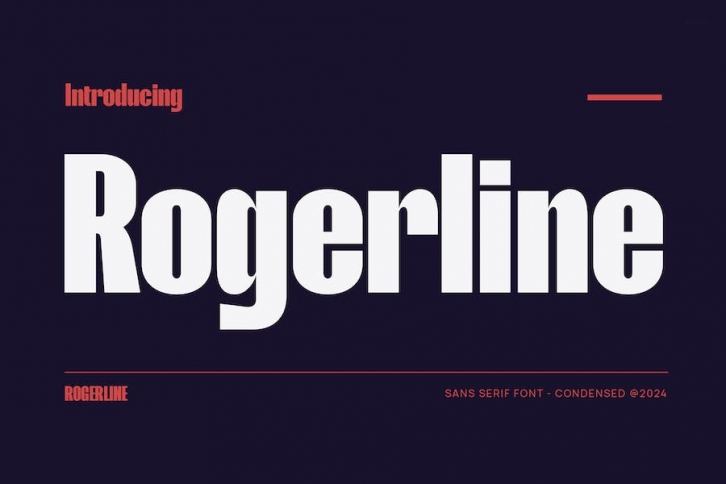 Rogerline - Modern Condensed Sans Serif Font Download