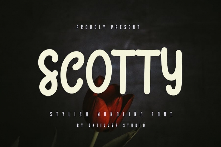 Scotty - Stylish monoline font Font Download