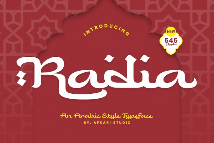 Radia - An Arabic Style Typeface Font Download