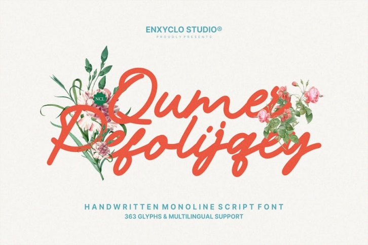 NCL Qumer Pefolijqey - Handwritten Monoline Script Font Download