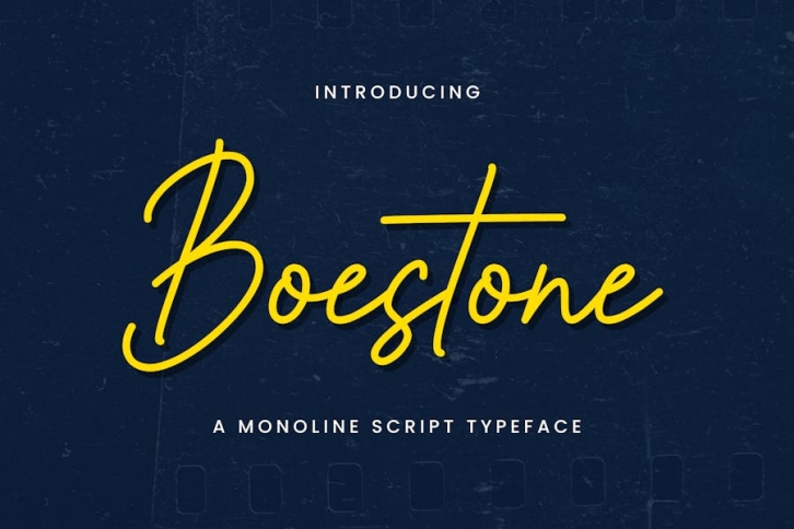 Boestone - A Monoline Script Typeface Font Download