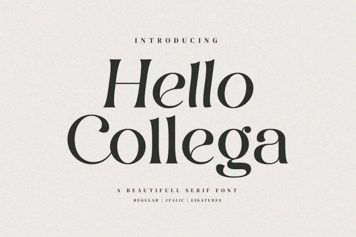 Hello Collega - Beautiful Ligature Font Font Download