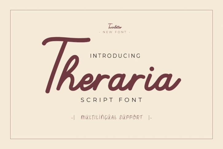 Theraria - Script Monoline Font Font Download
