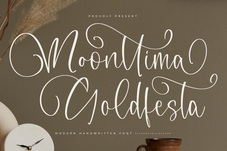 Moonttima Goldfesta Modern Handwritten Font Font Download